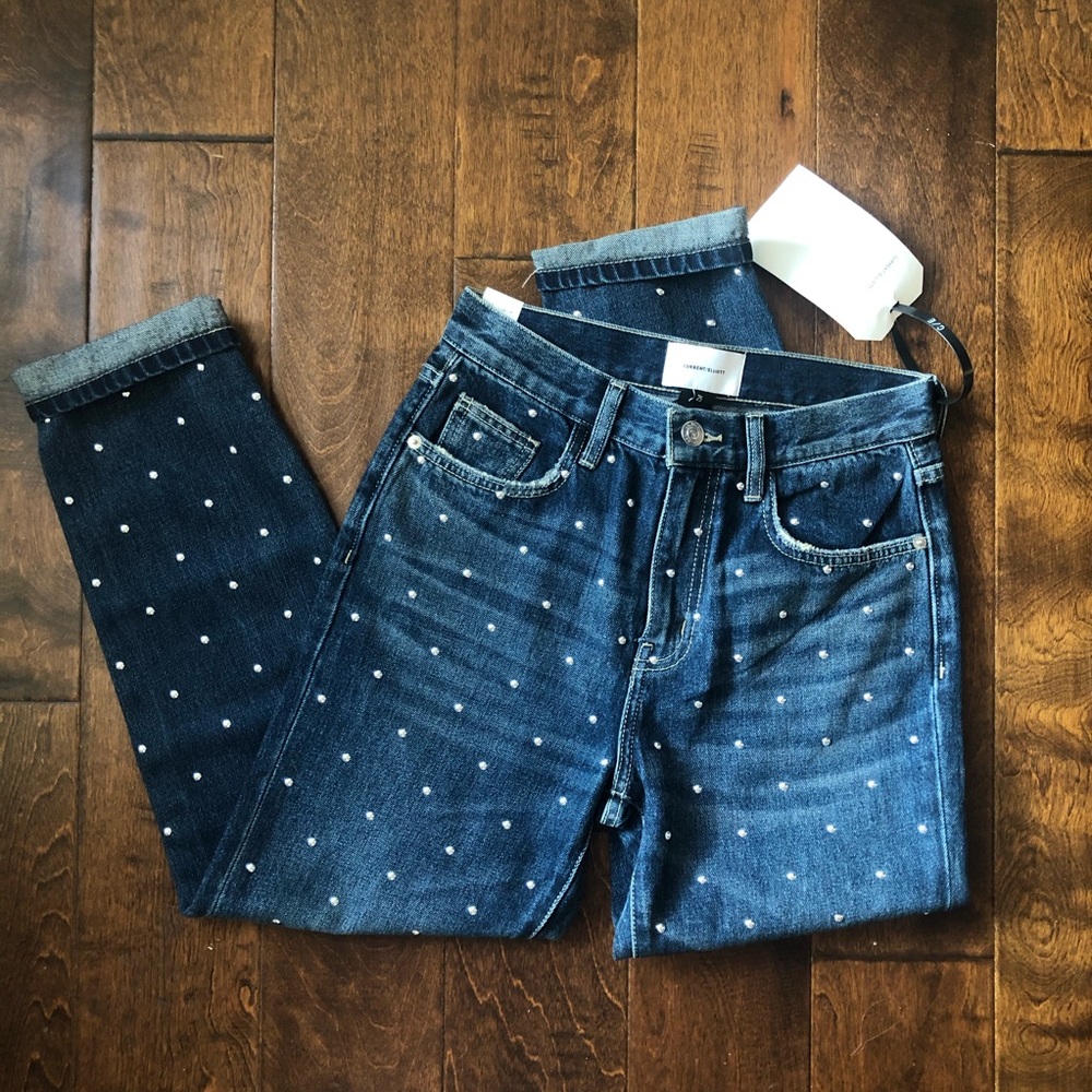 Current Elliott | Vintage Cropped Slim Stud Jeans
